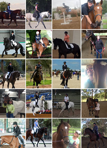 A montage of Dressage Rider Training participants around the world